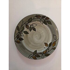 Pfaltzgraff Dinner Plate 10" Rustic Leaves Pattern Black & Gray